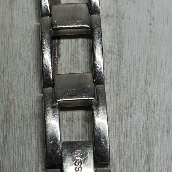 Fossil JR8064 Women's Silver Tone Stainless Quartz Watch American Flag Dial - Picture 5 of 12